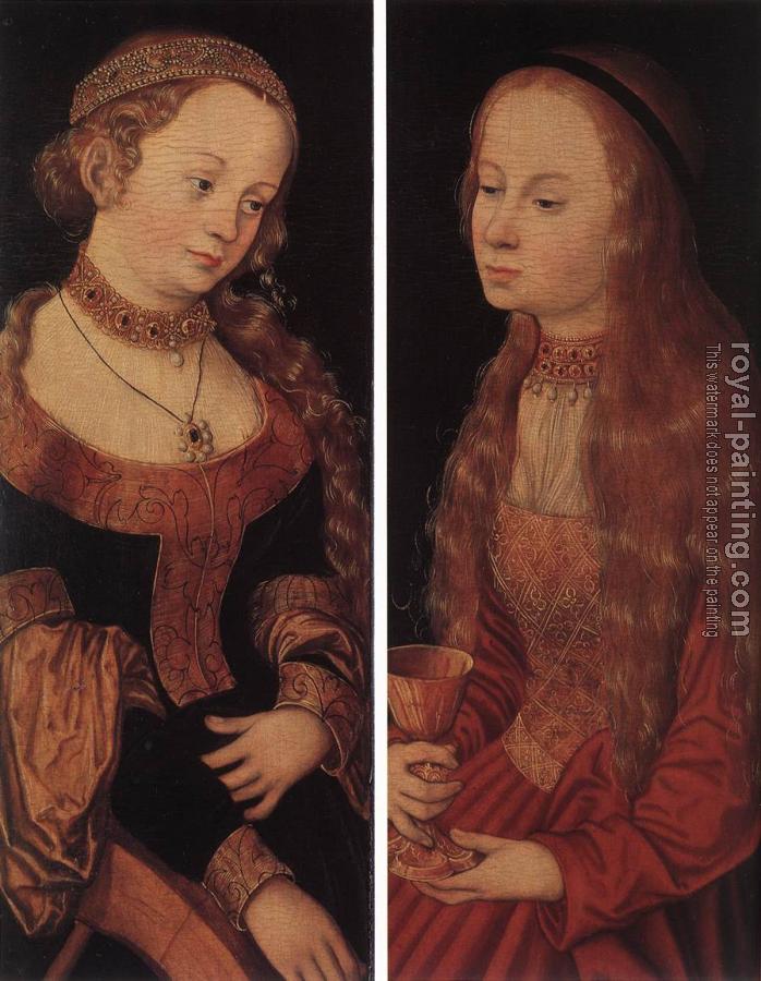 Lucas Il Vecchio Cranach : St Catherine of Alexandria and St Barbara